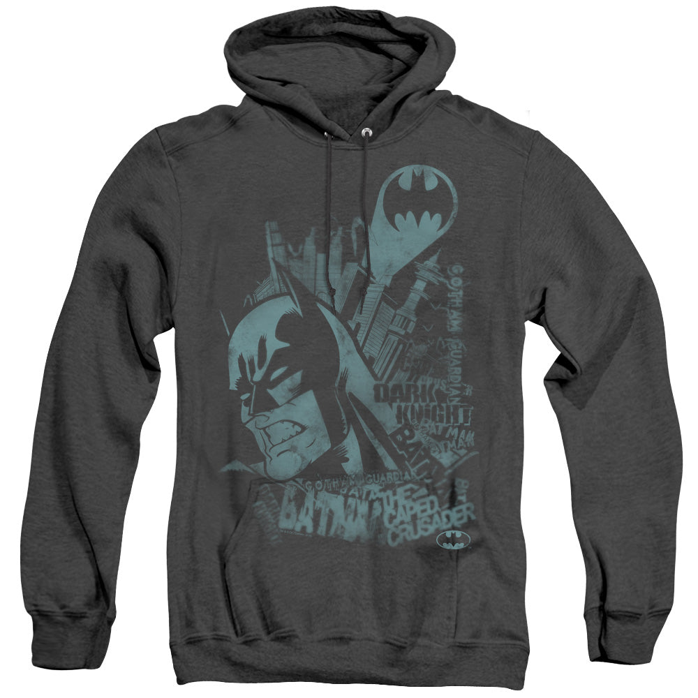 Batman Grited Teeth Heather Mens Hoodie Black Officially Licensed