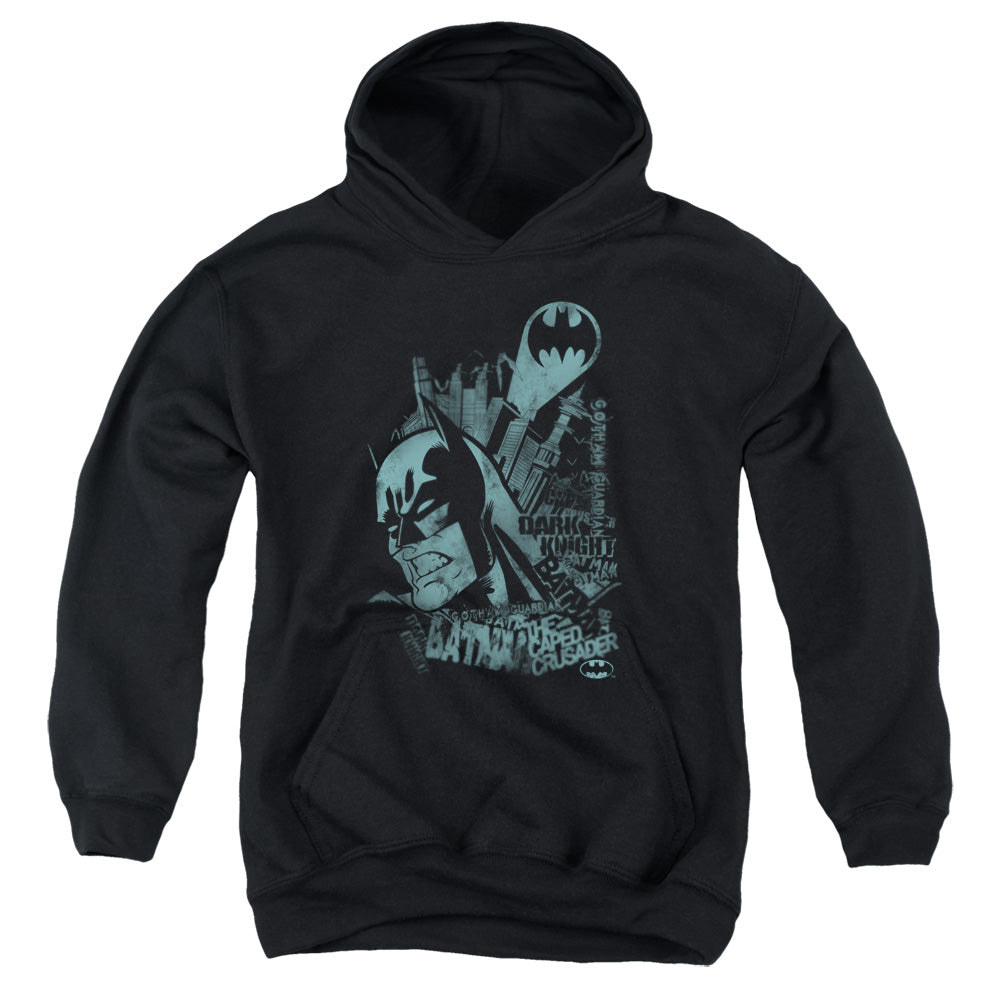 Batman Grited Teeth Kids Youth Hoodie Black Officially Licensed