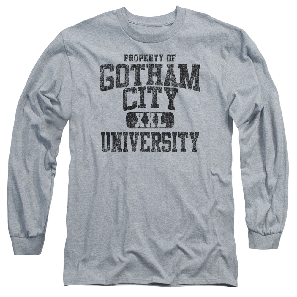 Batman Property Of Gcu Mens Long Sleeve Shirt Athletic Heather Officially Licensed