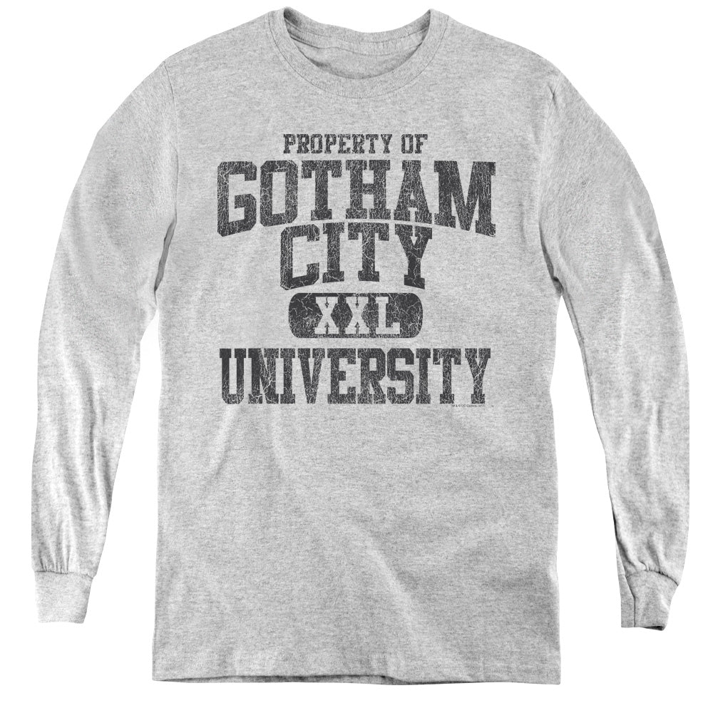 Batman Property Of Gcu Long Sleeve Kids Youth T Shirt Athletic Heather Officially Licensed