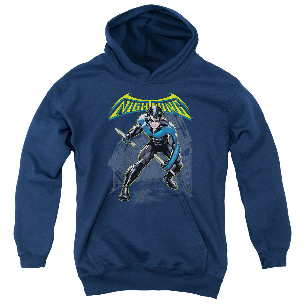 Batman Nightwing Kids Youth Hoodie Navy Blue Officially Licensed