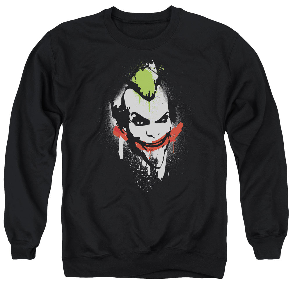Arkham City Spraypaint Smile Mens Crewneck Sweatshirt Black