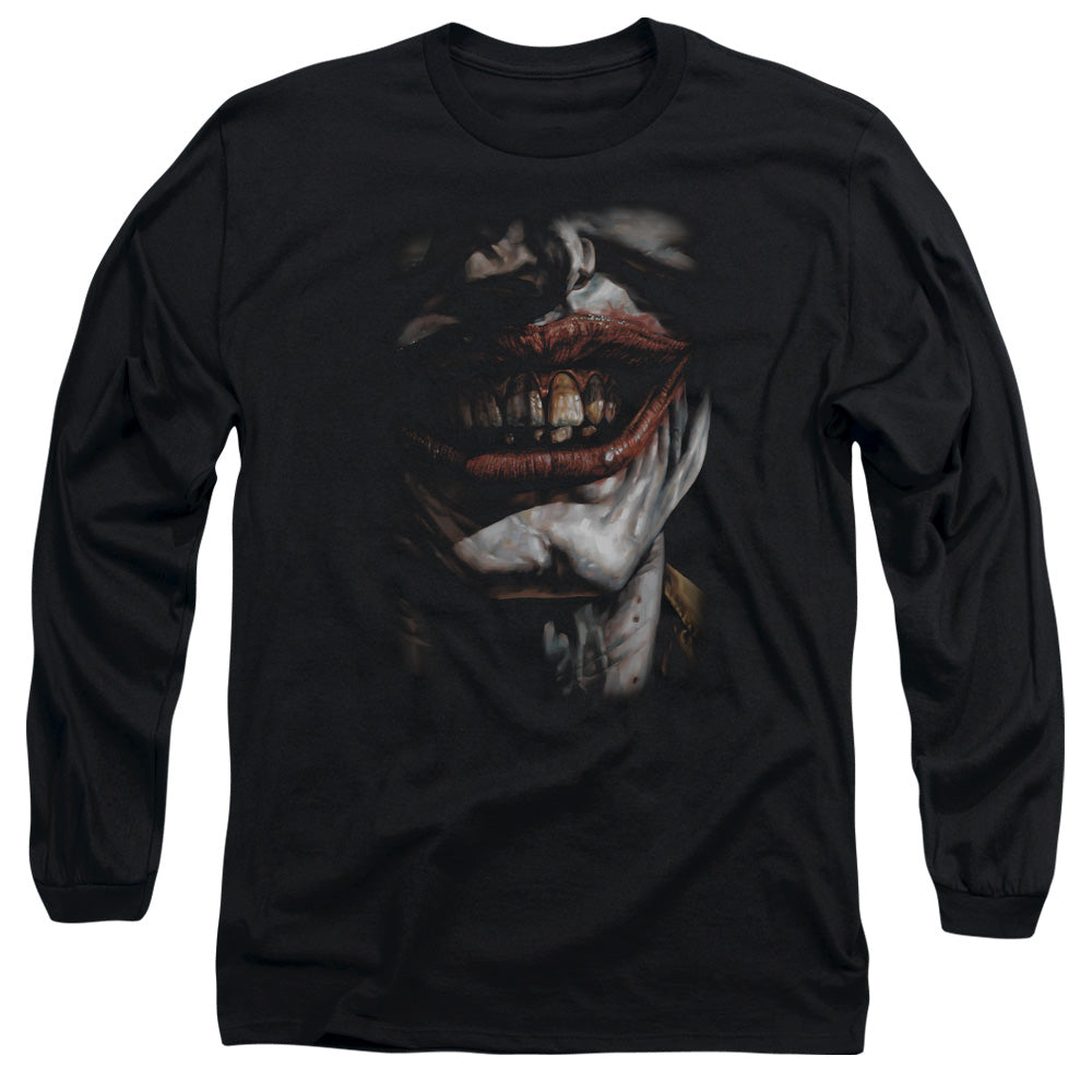 Batman Smile Of Evil Mens Long Sleeve Shirt Black Officially Licensed