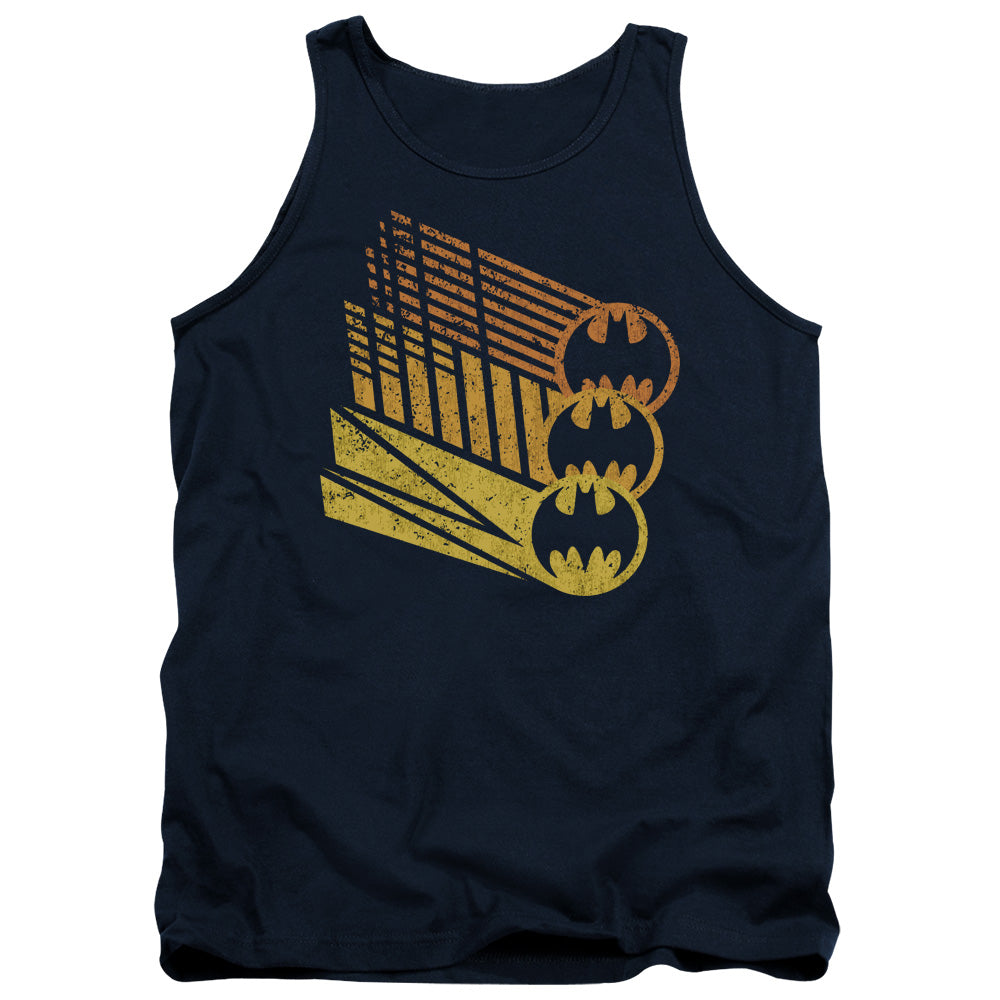 Batman Bat Signal Shapes Mens Tank Top Shirt Navy Blue Officially Licensed