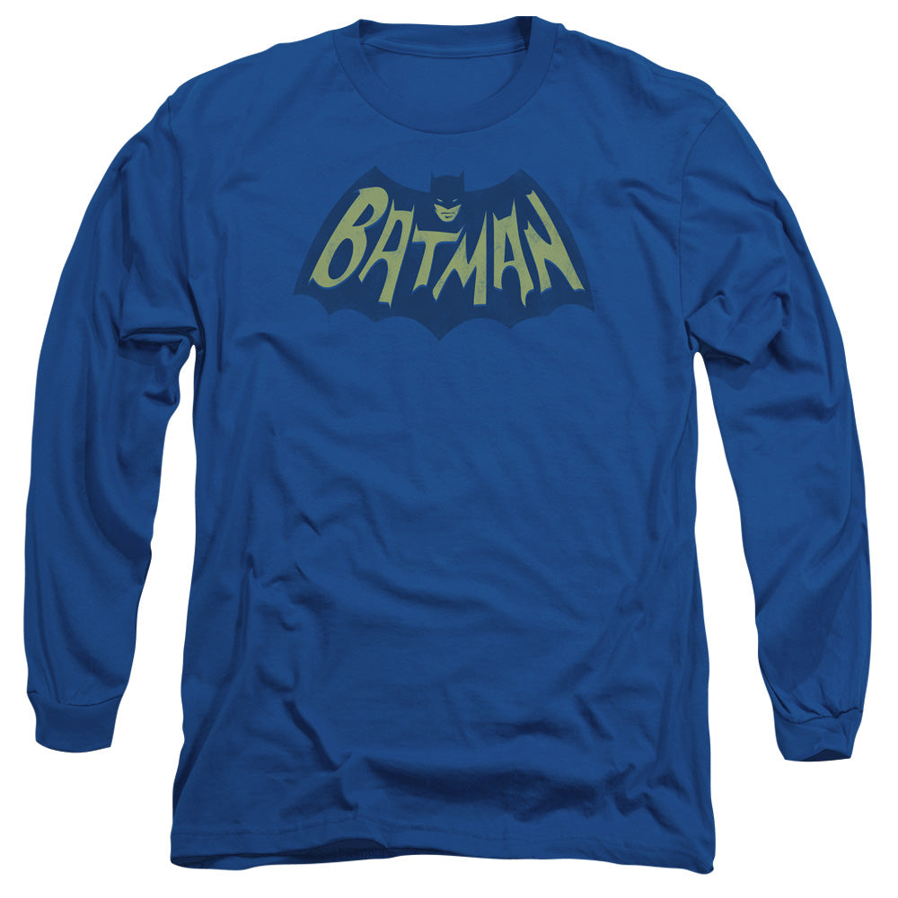 Batman Show Bat Logo Mens Long Sleeve Shirt Royal Blue Officially Licensed