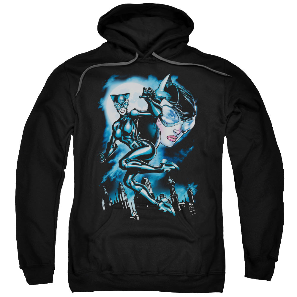 Batman Moonlight Cat Mens Hoodie Black Officially Licensed