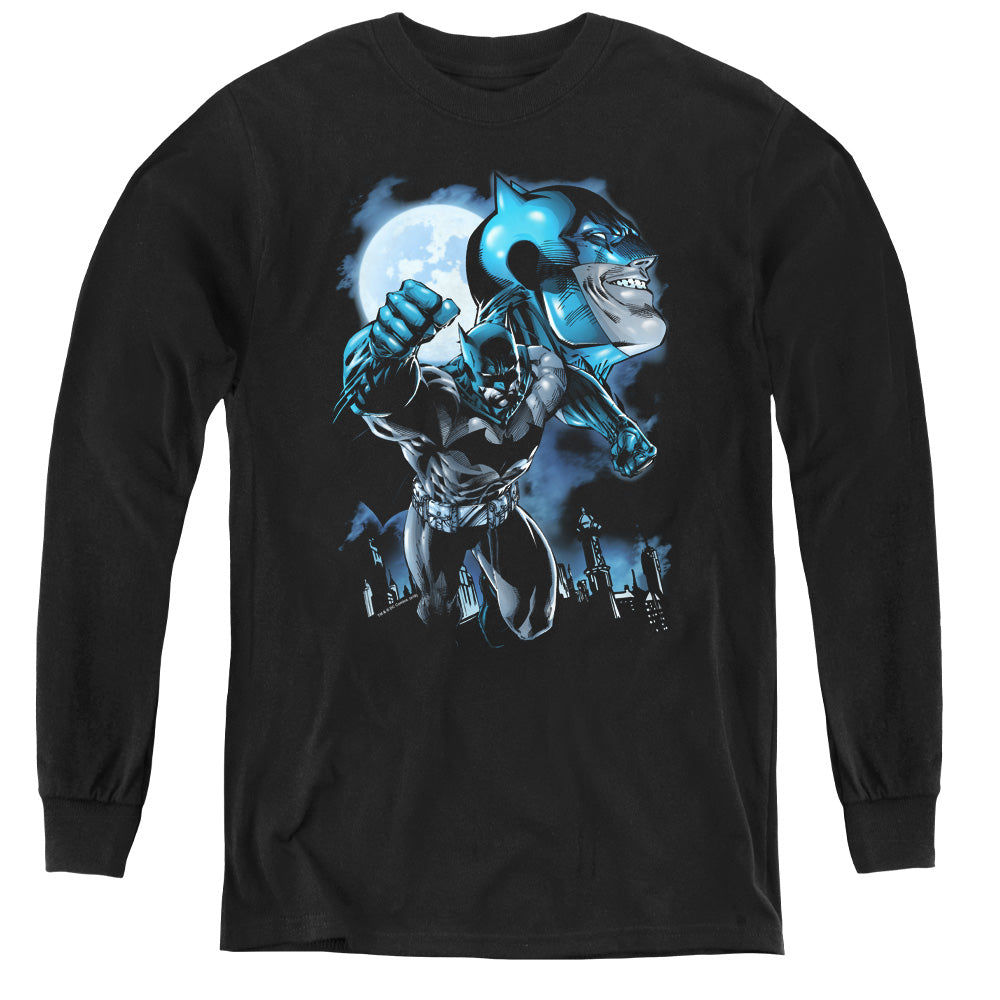 Batman Moonlight Bat Long Sleeve Kids Youth T Shirt Black Officially Licensed