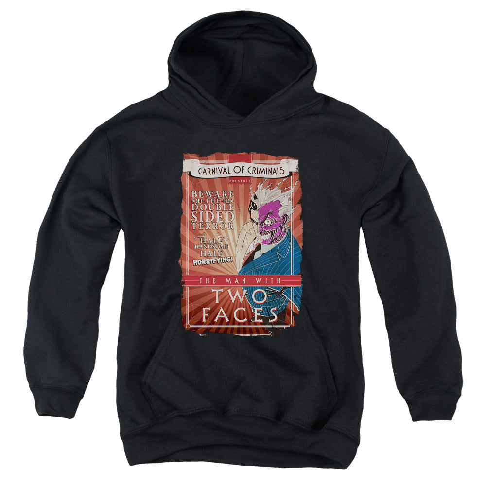 Batman Two Faces Kids Youth Hoodie Black Officially Licensed
