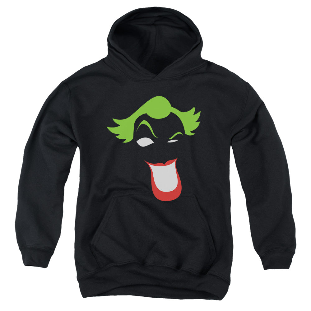 Batman Joker Simplified Kids Youth Hoodie Black Officially Licensed