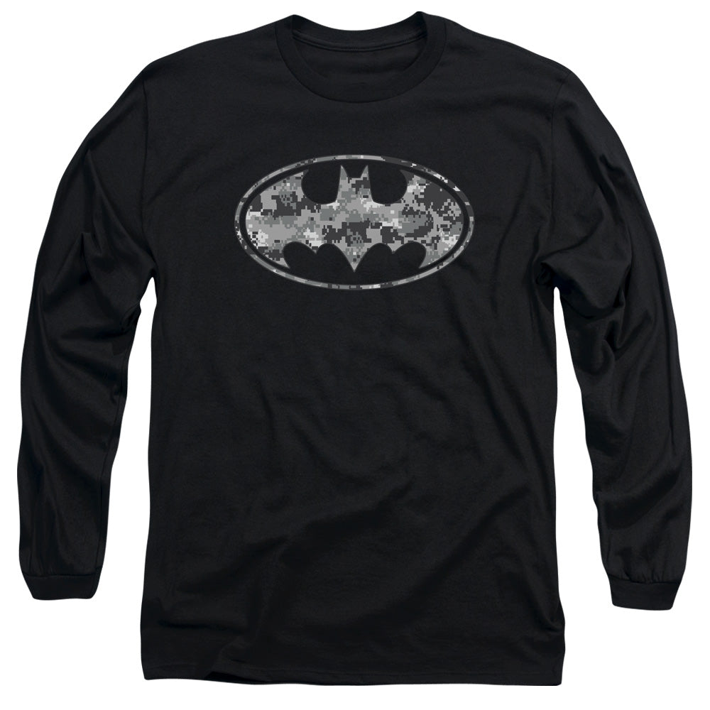 Batman Urban Camo Shield Mens Long Sleeve Shirt Black Officially Licensed