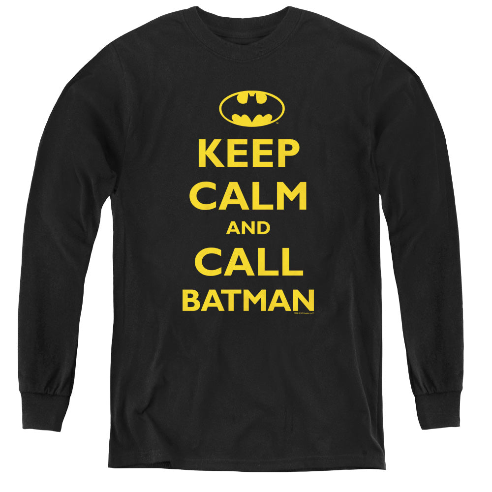 Batman Call Batman Long Sleeve Kids Youth T Shirt Black Officially Licensed