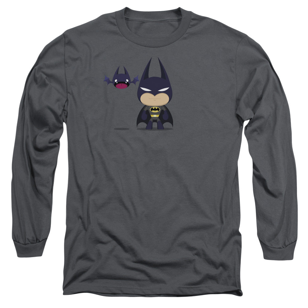 Batman Cute Batman Mens Long Sleeve Shirt Charcoal Officially Licensed