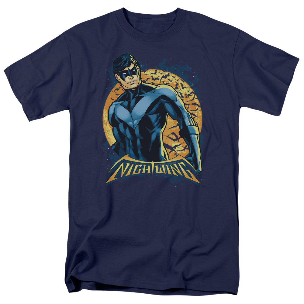 Batman Nightwing Moon Mens T Shirt Navy Officially Licensed