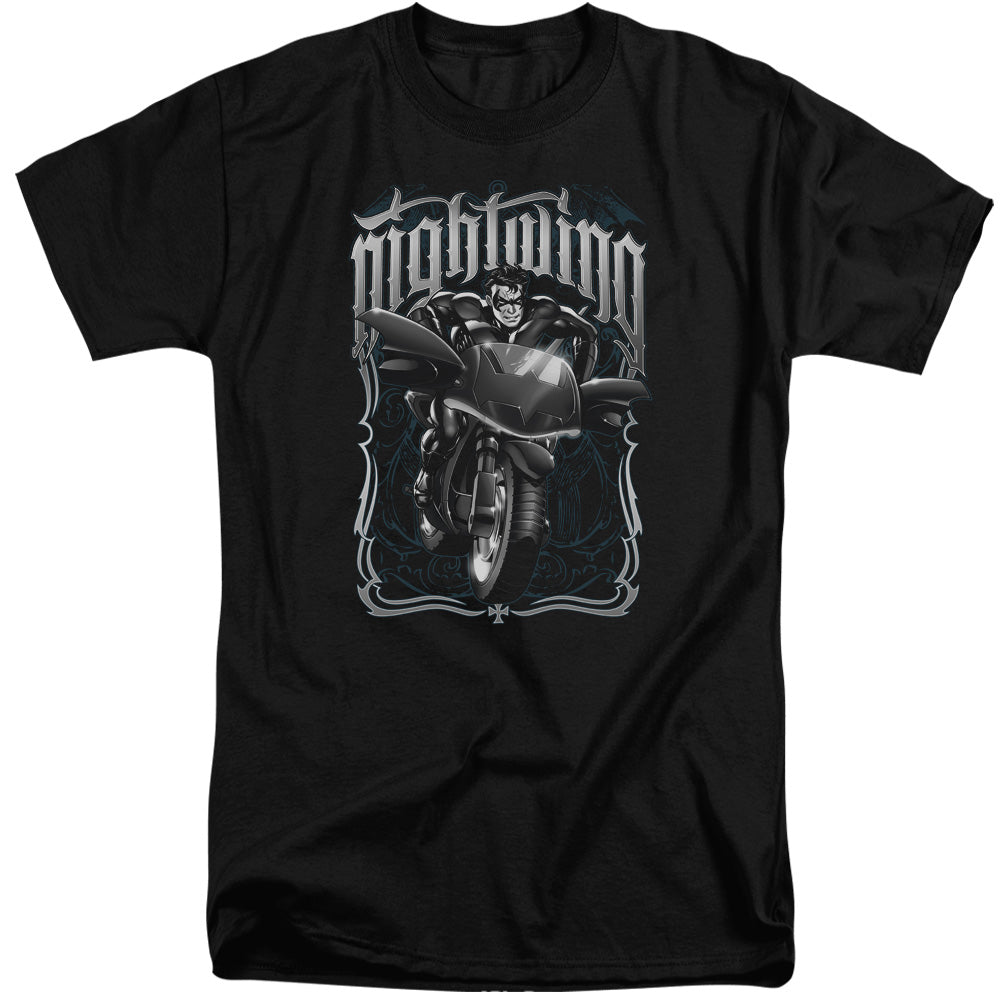 Batman Nightwing Biker Mens Tall T Shirt Black Officially Licensed