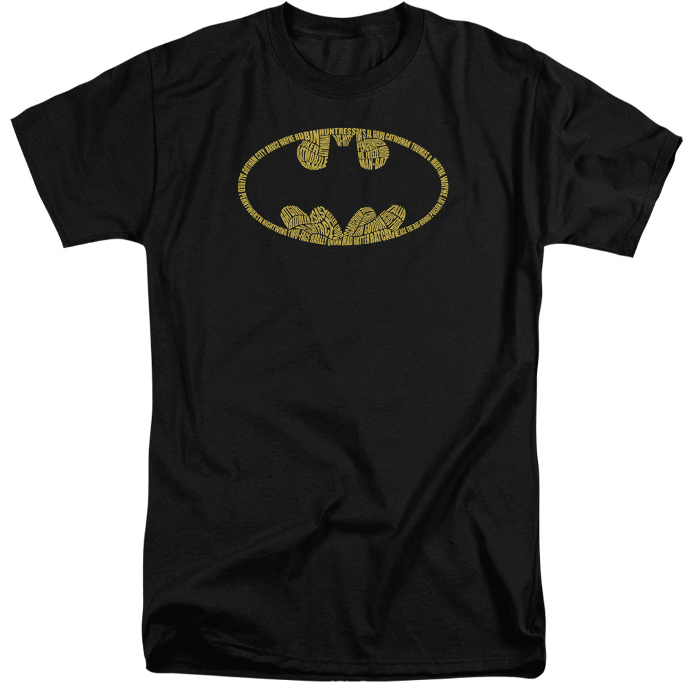 Batman Word Logo Mens Tall T Shirt Black Officially Licensed