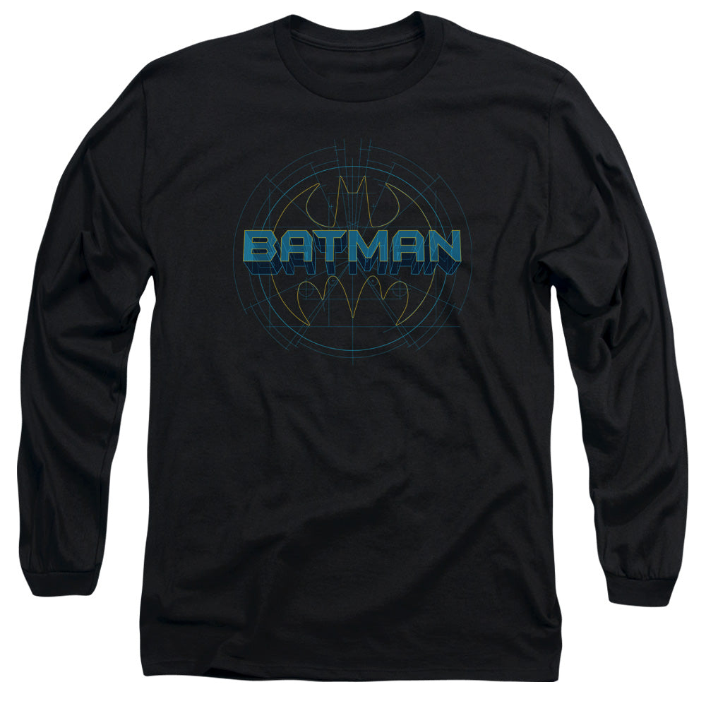 Batman Bat Tech Logo Mens Long Sleeve Shirt Black Officially Licensed