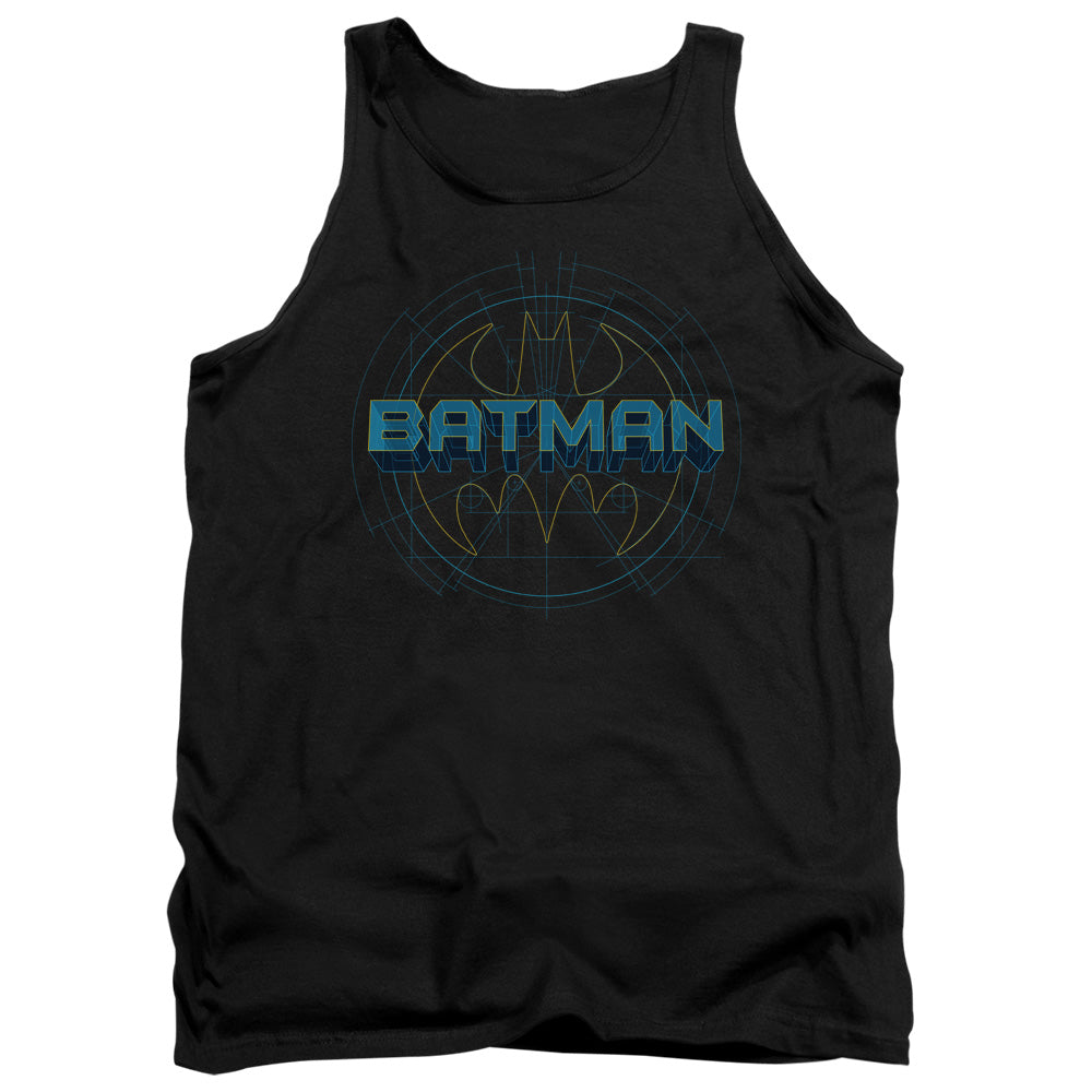 Batman Bat Tech Logo Mens Tank Top Shirt Black Officially Licensed