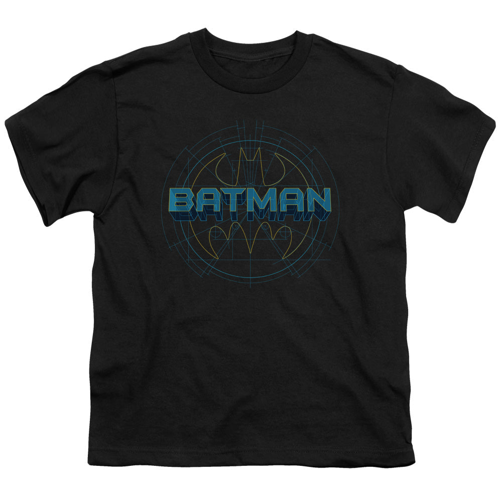 Batman Bat Tech Logo Kids Youth T Shirt Black Officially Licensed