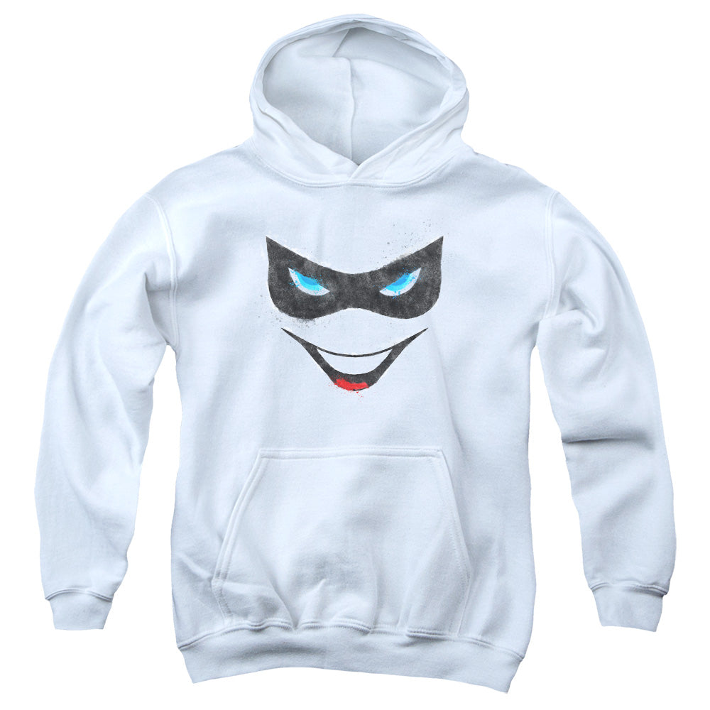 Batman Harley Face Kids Youth Hoodie White Officially Licensed