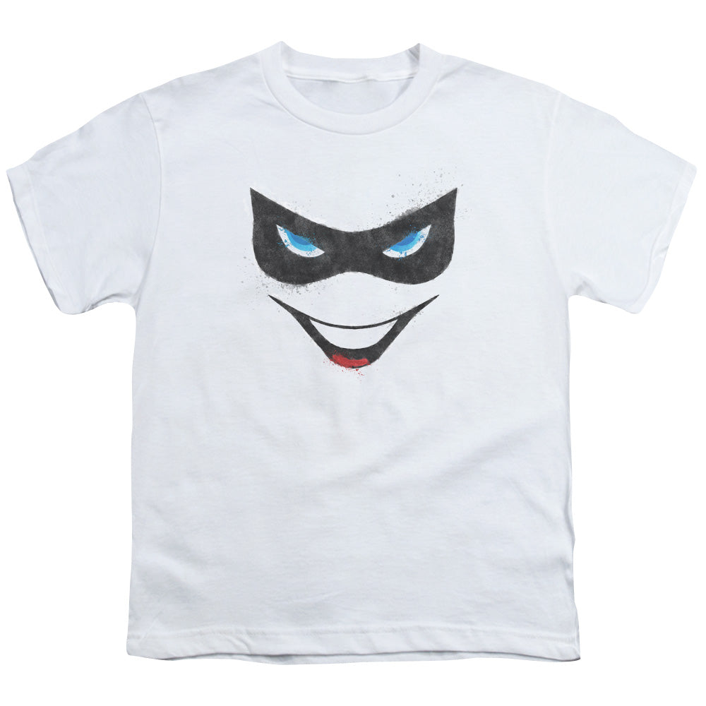 Batman Harley Face Kids Youth T Shirt White Officially Licensed