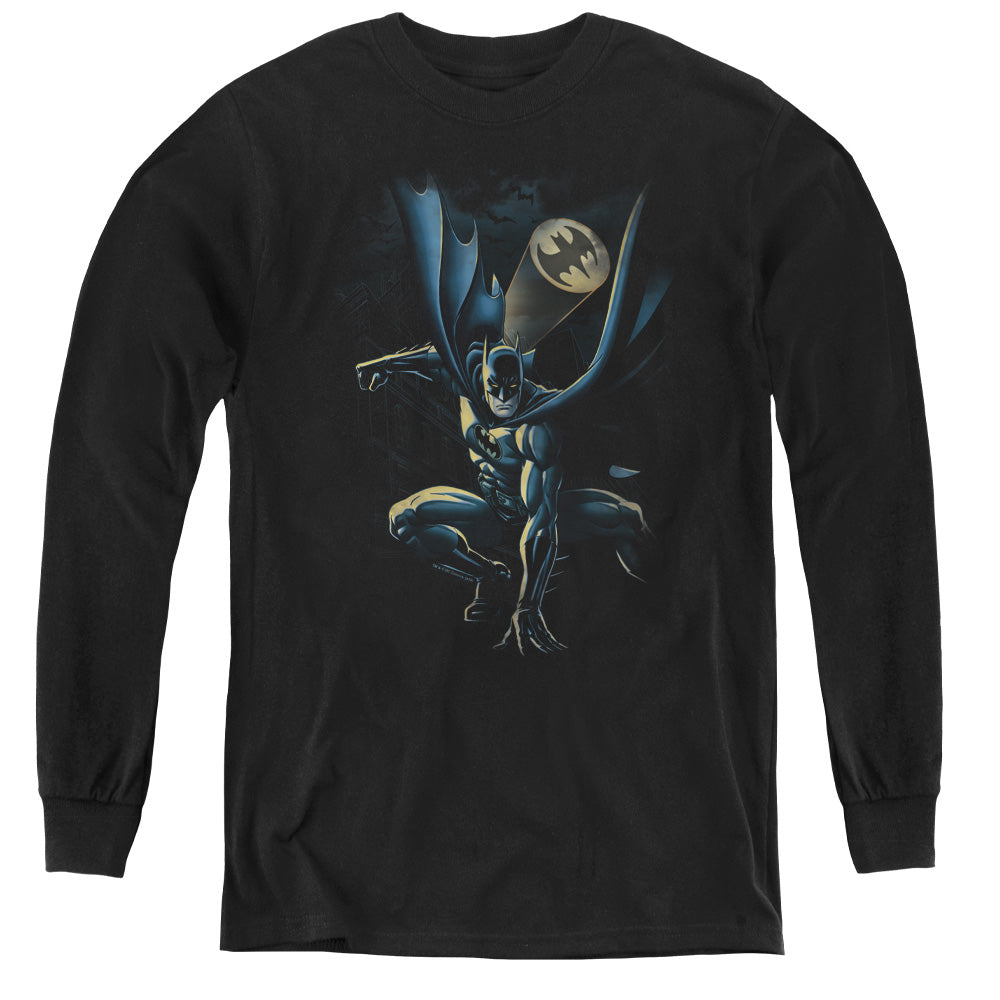 Batman Calling All Bats Long Sleeve Kids Youth T Shirt Black Officially Licensed