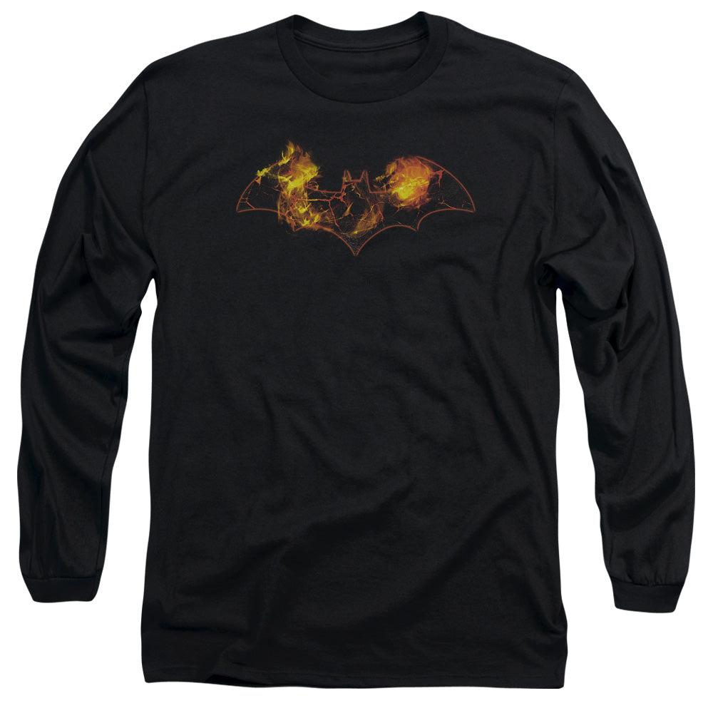 Batman Molten Logo Mens Long Sleeve Shirt Black Officially Licensed