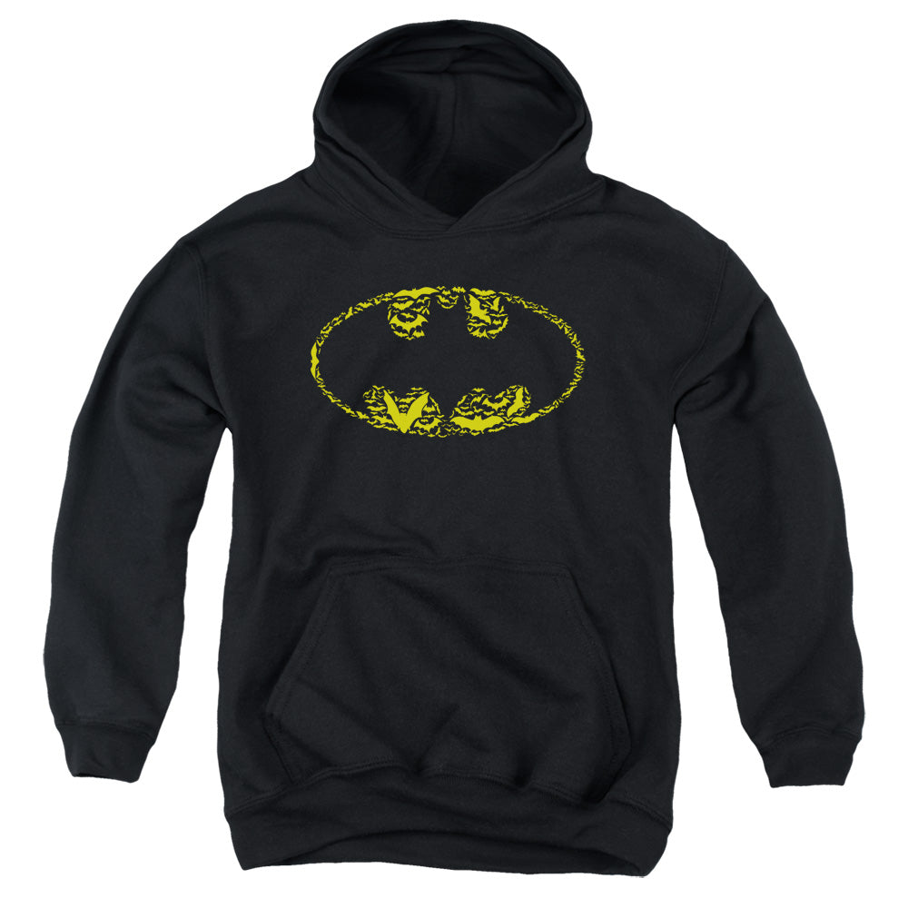 Batman Bats On Bats Kids Youth Hoodie Black Officially Licensed