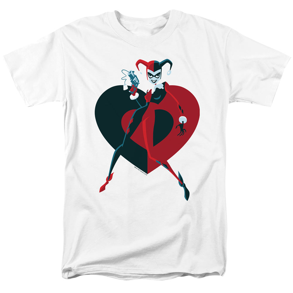 Batman Harely Heart Mens T Shirt White Officially Licensed