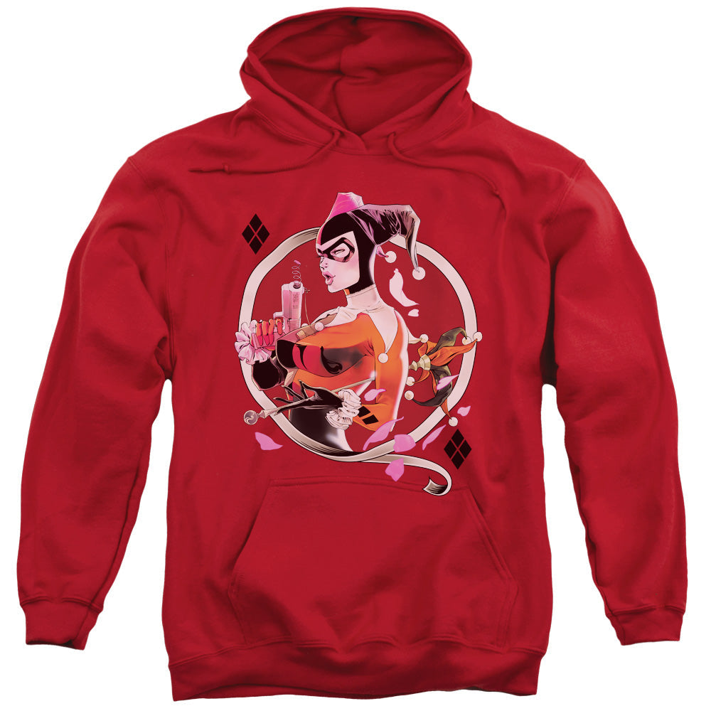 Batman Harley Q Mens Hoodie Red Officially Licensed
