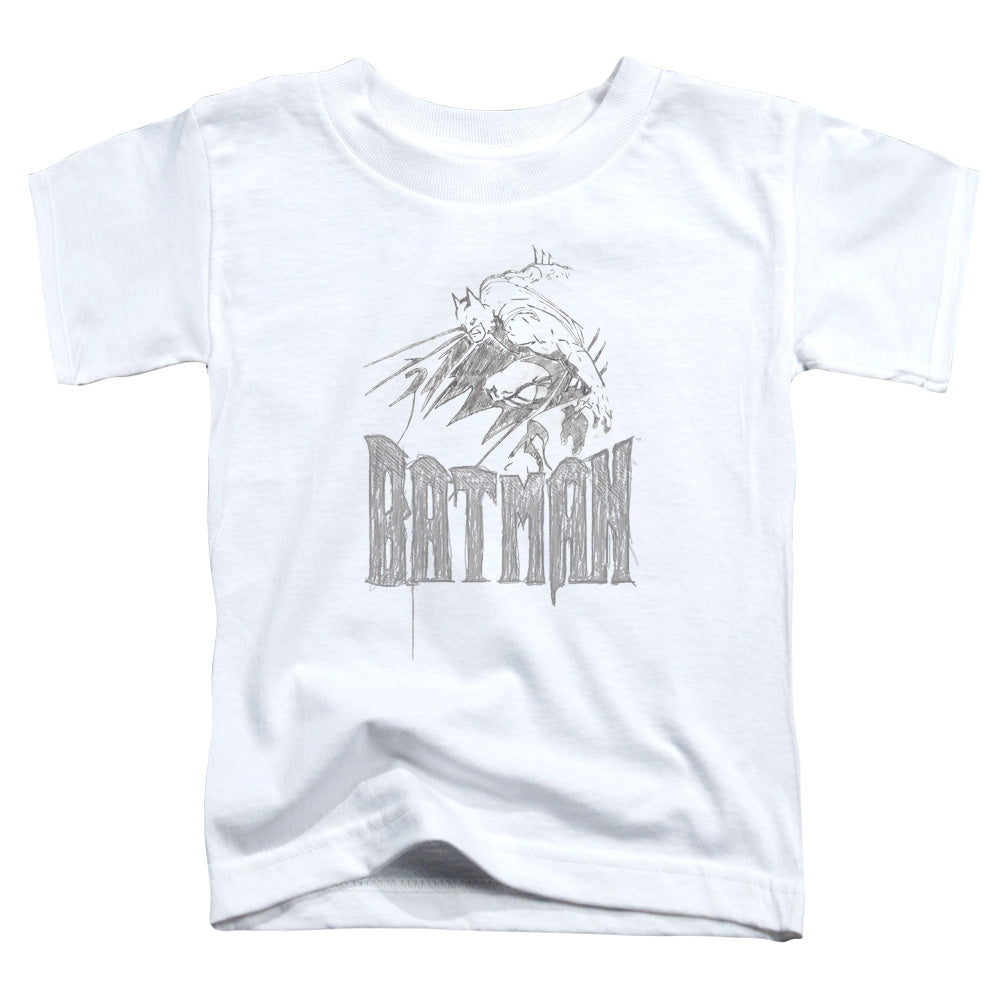 Batman Knight Sketch Toddler Kids Youth T Shirt White Officially Licensed