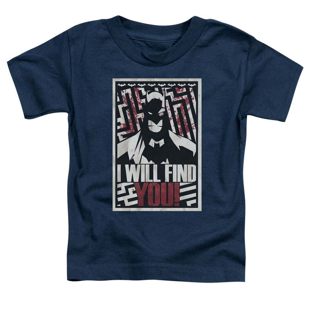 Batman I Will Fnd You Toddler Kids Youth T Shirt Navy Blue Officially Licensed