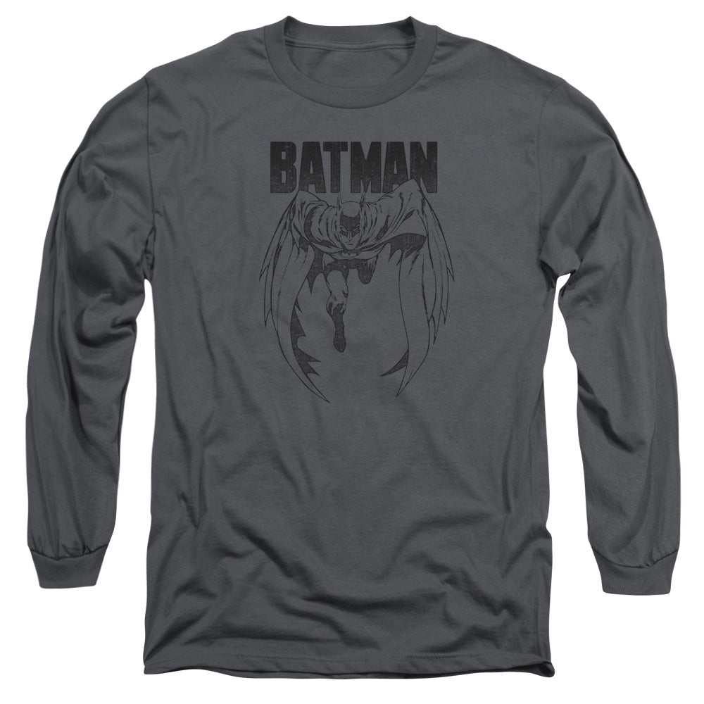 Batman Grey Noise Mens Long Sleeve Shirt Charcoal Officially Licensed