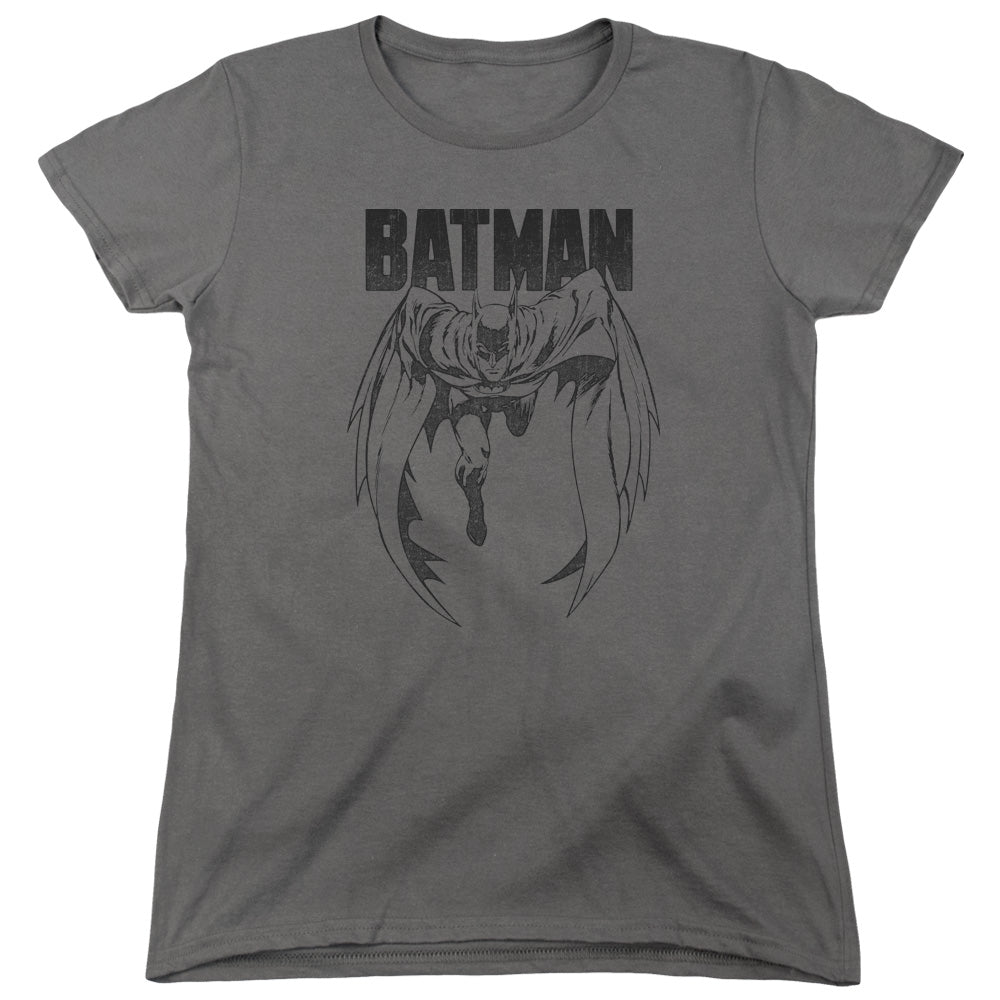 Batman Grey Noise Womens T Shirt Charcoal Officially Licensed