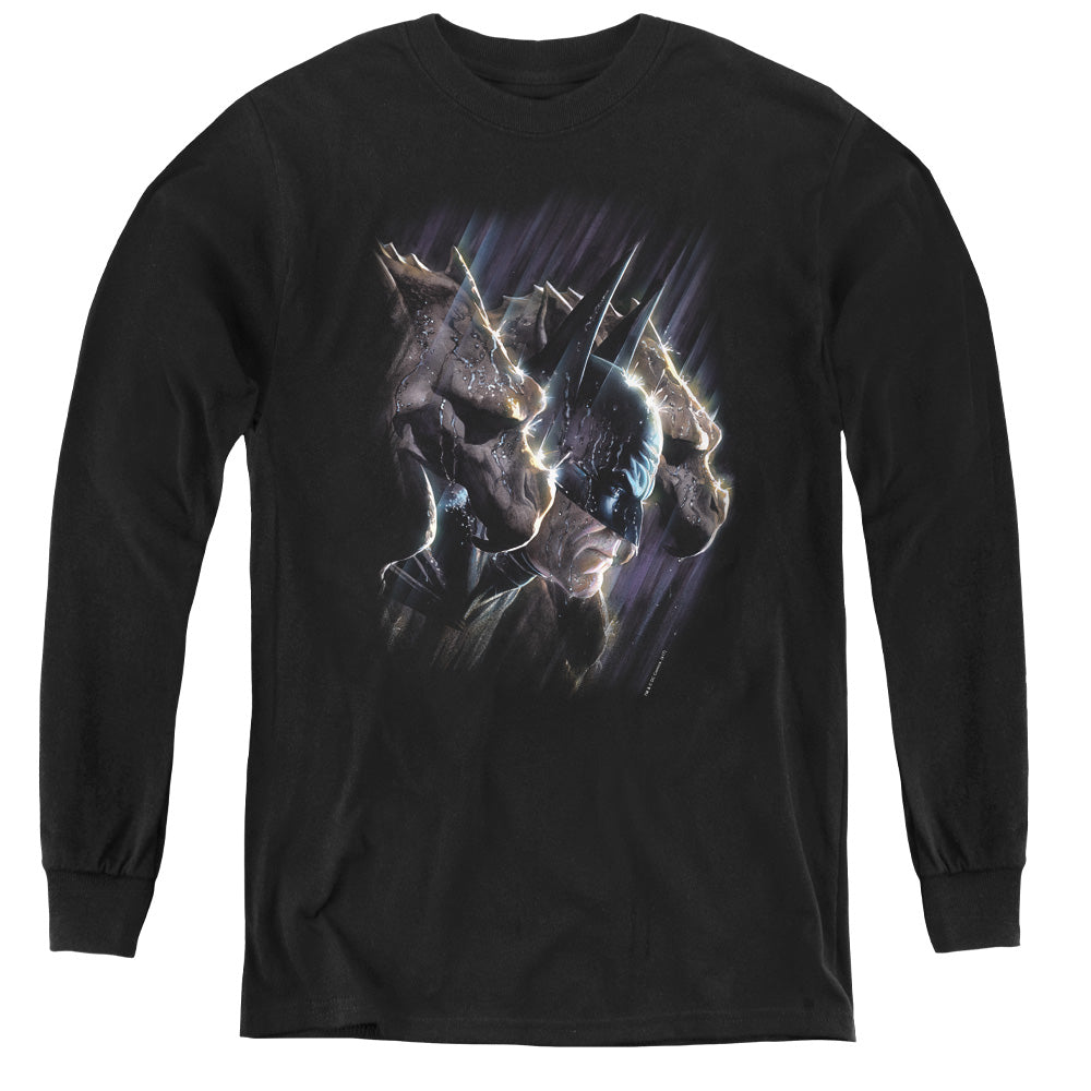 Batman Gargoyles Long Sleeve Kids Youth T Shirt Black Officially Licensed