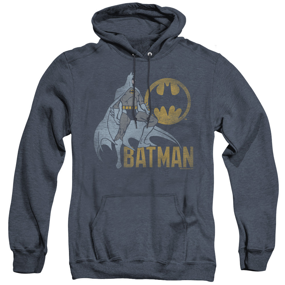 Batman Knight Watch Heather Mens Hoodie Navy Blue Officially Licensed