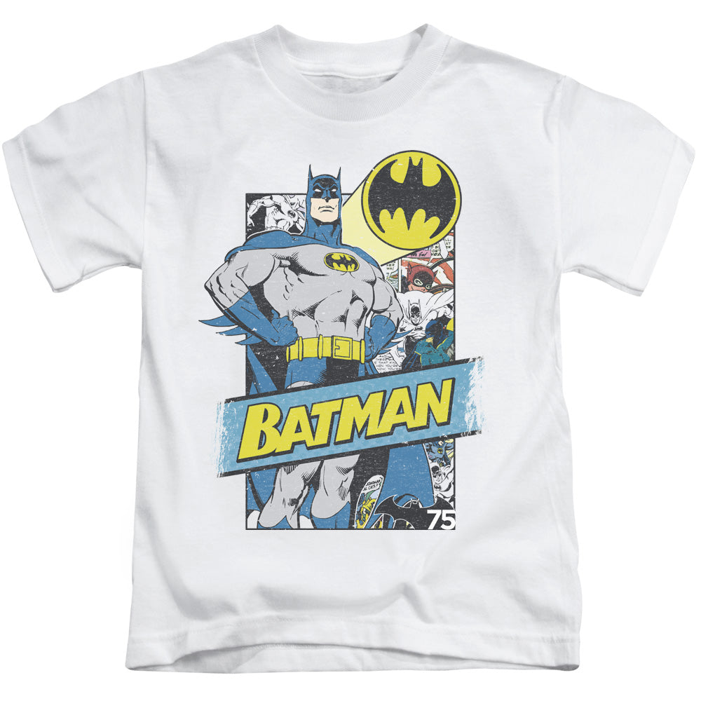 Batman Out Of The Pages Juvenile Kids Youth T Shirt White Officially Licensed