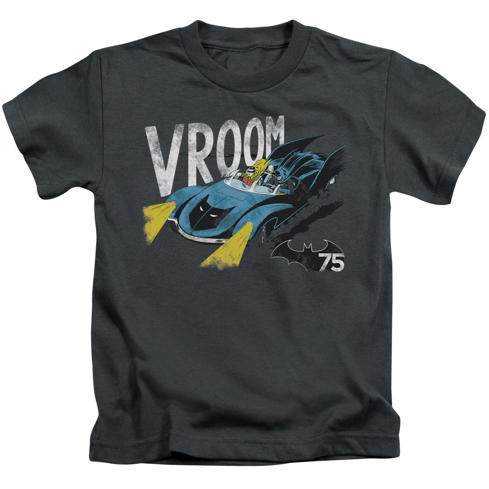 Batman Vroom Juvenile Kids Youth T Shirt Charcoal Officially Licensed