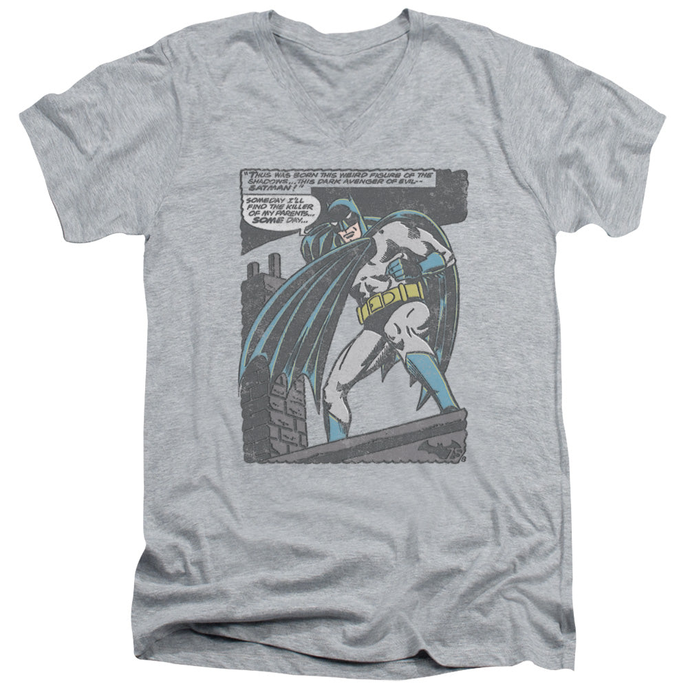 Batman Bat Origins Mens Slim Fit V Neck T Shirt Athletic Heather Officially Licensed