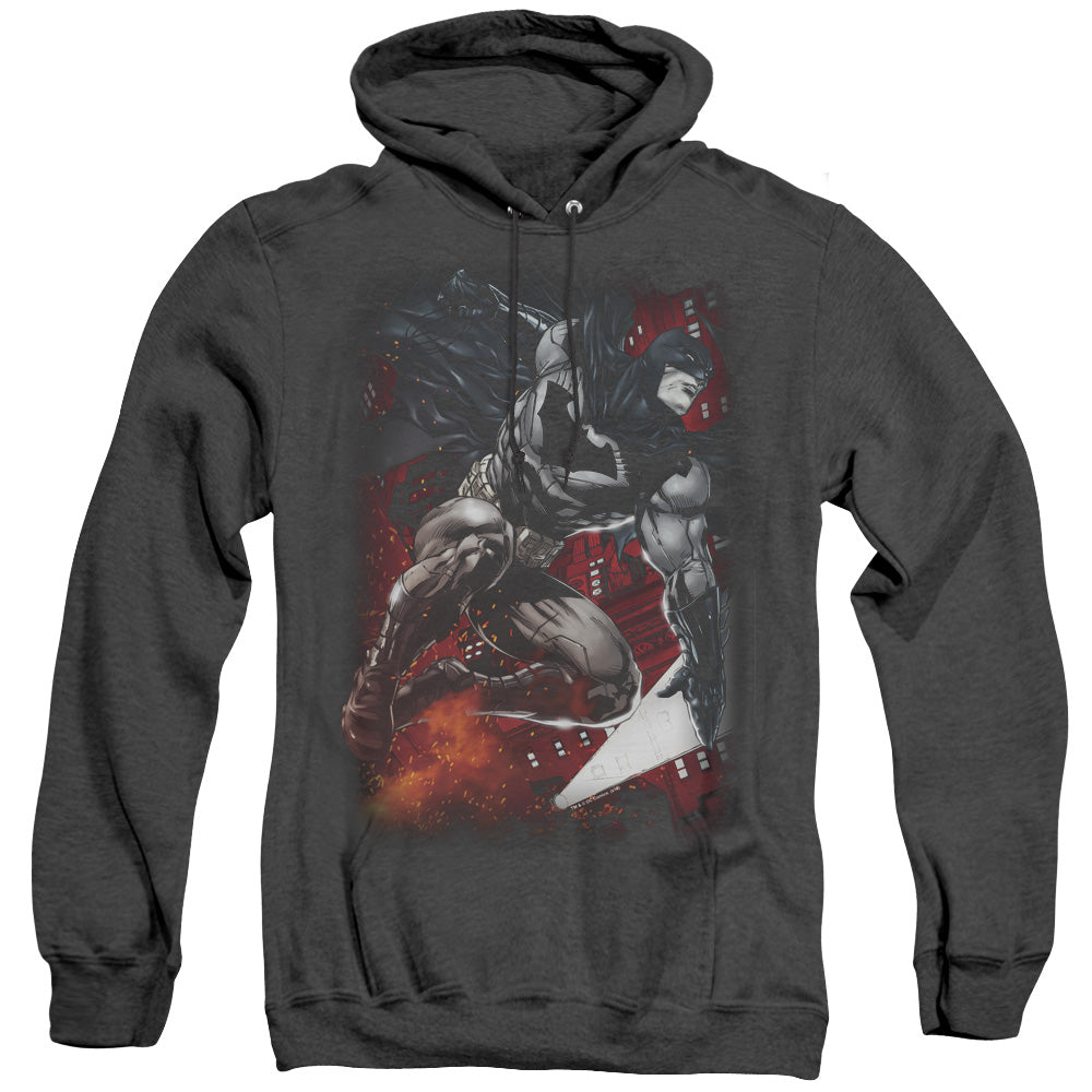 Batman Sparks Leap Heather Mens Hoodie Black Officially Licensed