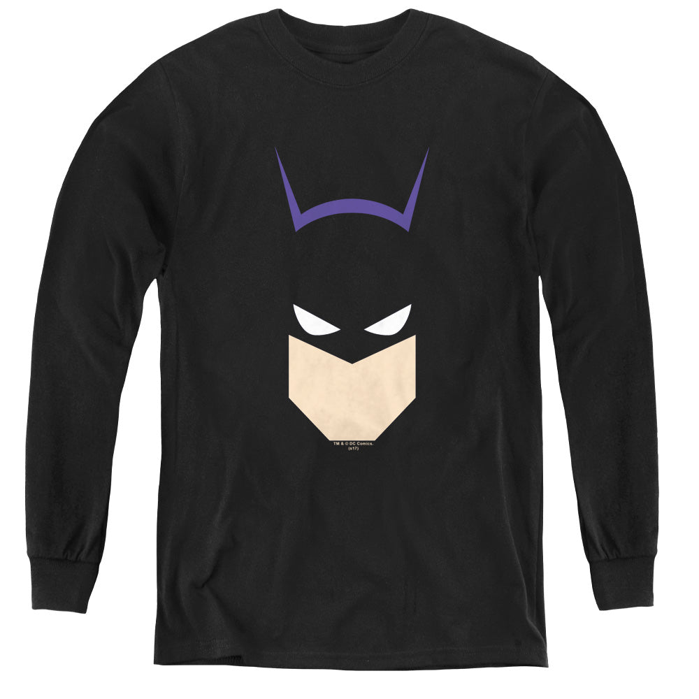 Batman Bat Head Long Sleeve Kids Youth T Shirt Black Officially Licensed