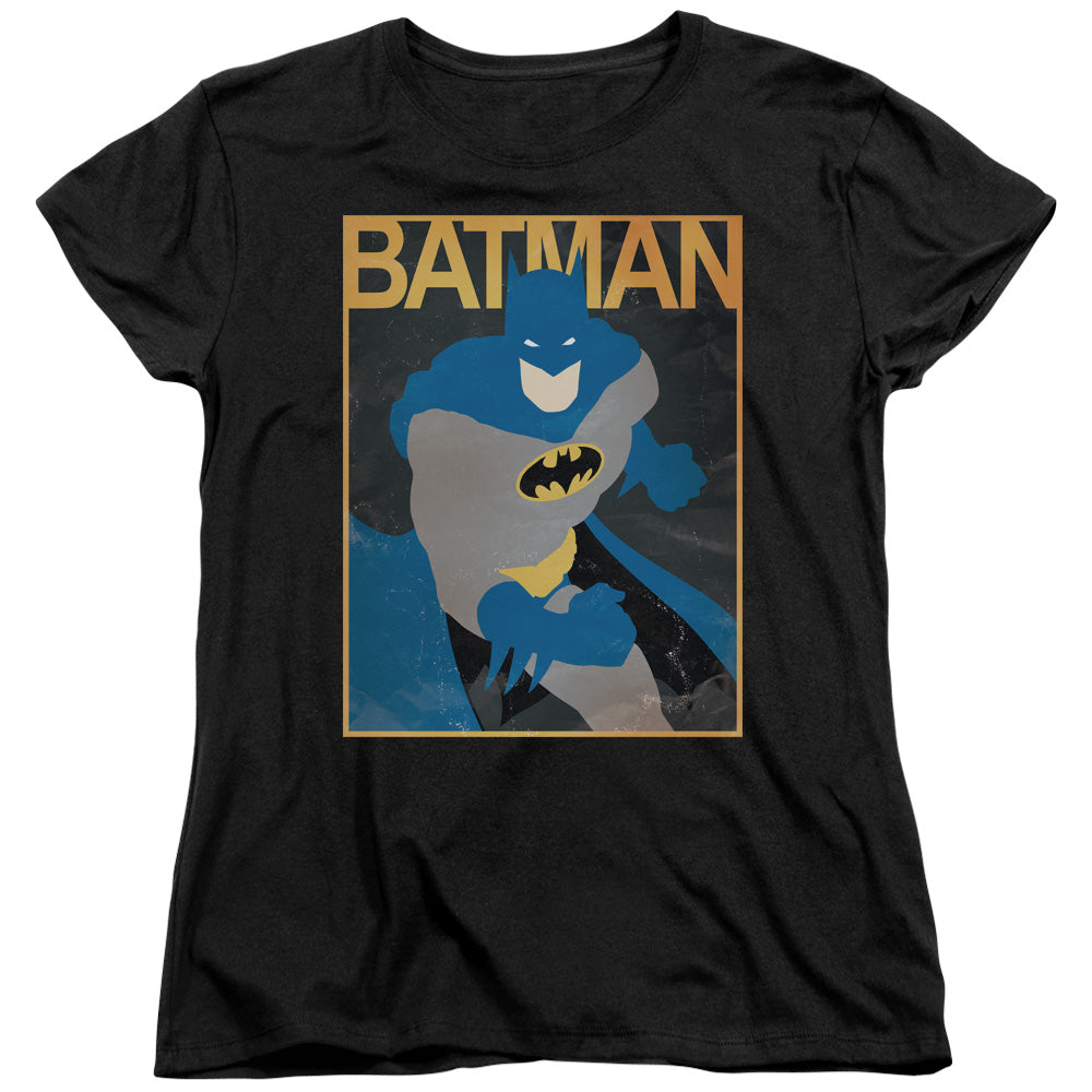 Batman Simple Bm Poster Womens T Shirt Black Officially Licensed