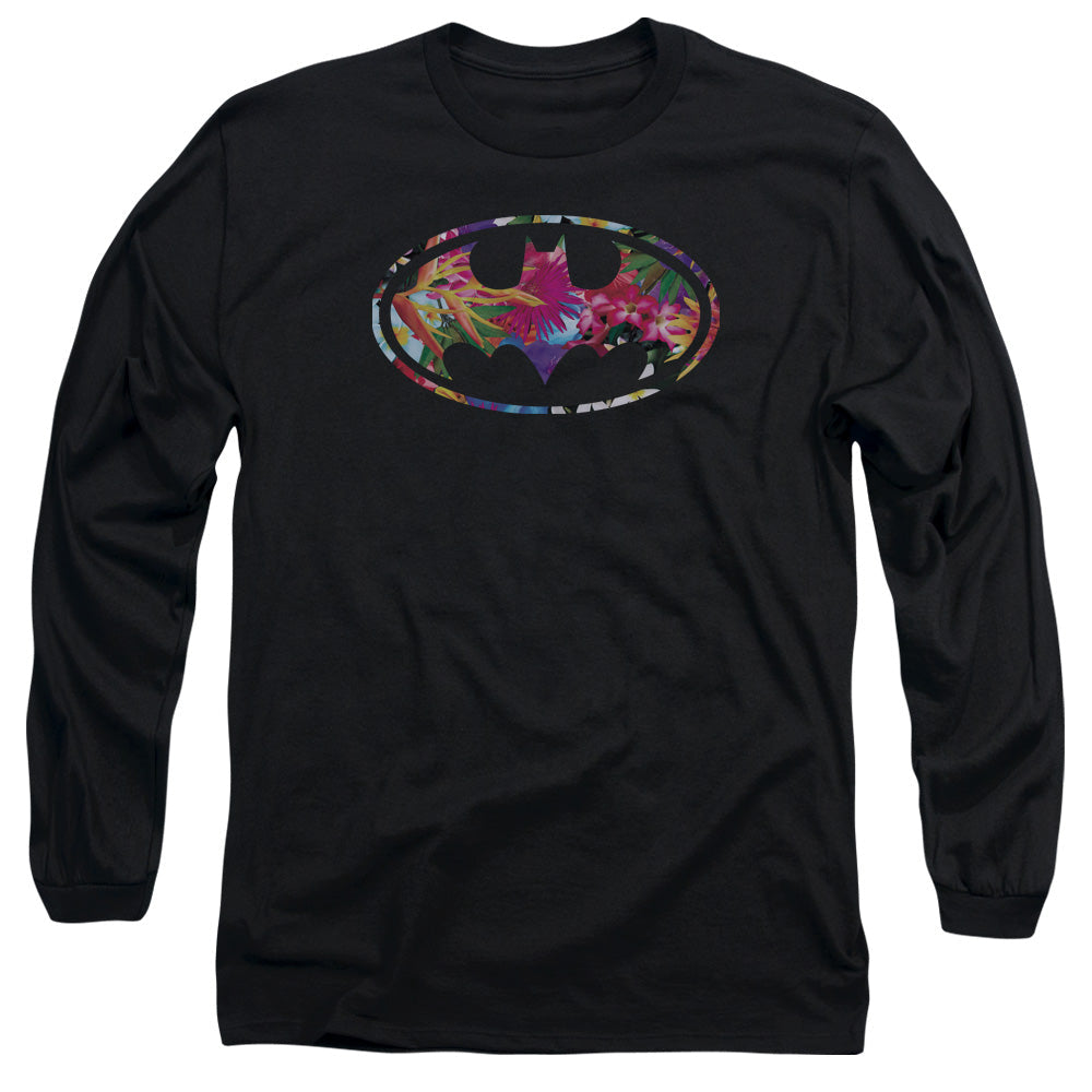 Batman Hawaiian Shield Mens Long Sleeve Shirt Black Officially Licensed
