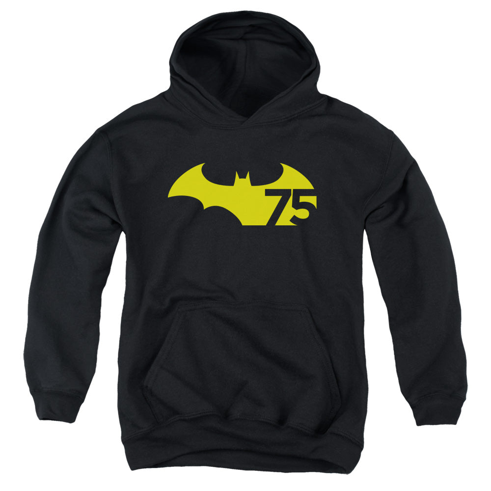 Batman 75 Logo 2 Kids Youth Hoodie Black Officially Licensed