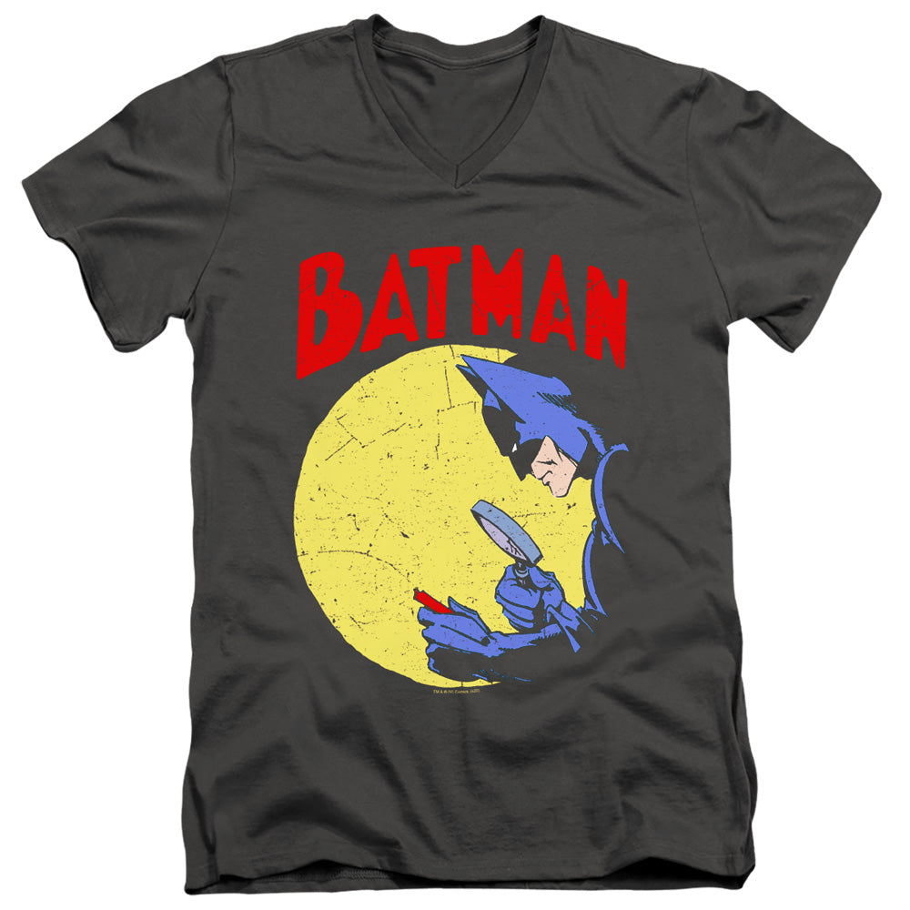 Batman Detective 75 Mens Slim Fit V Neck T Shirt Charcoal Officially Licensed