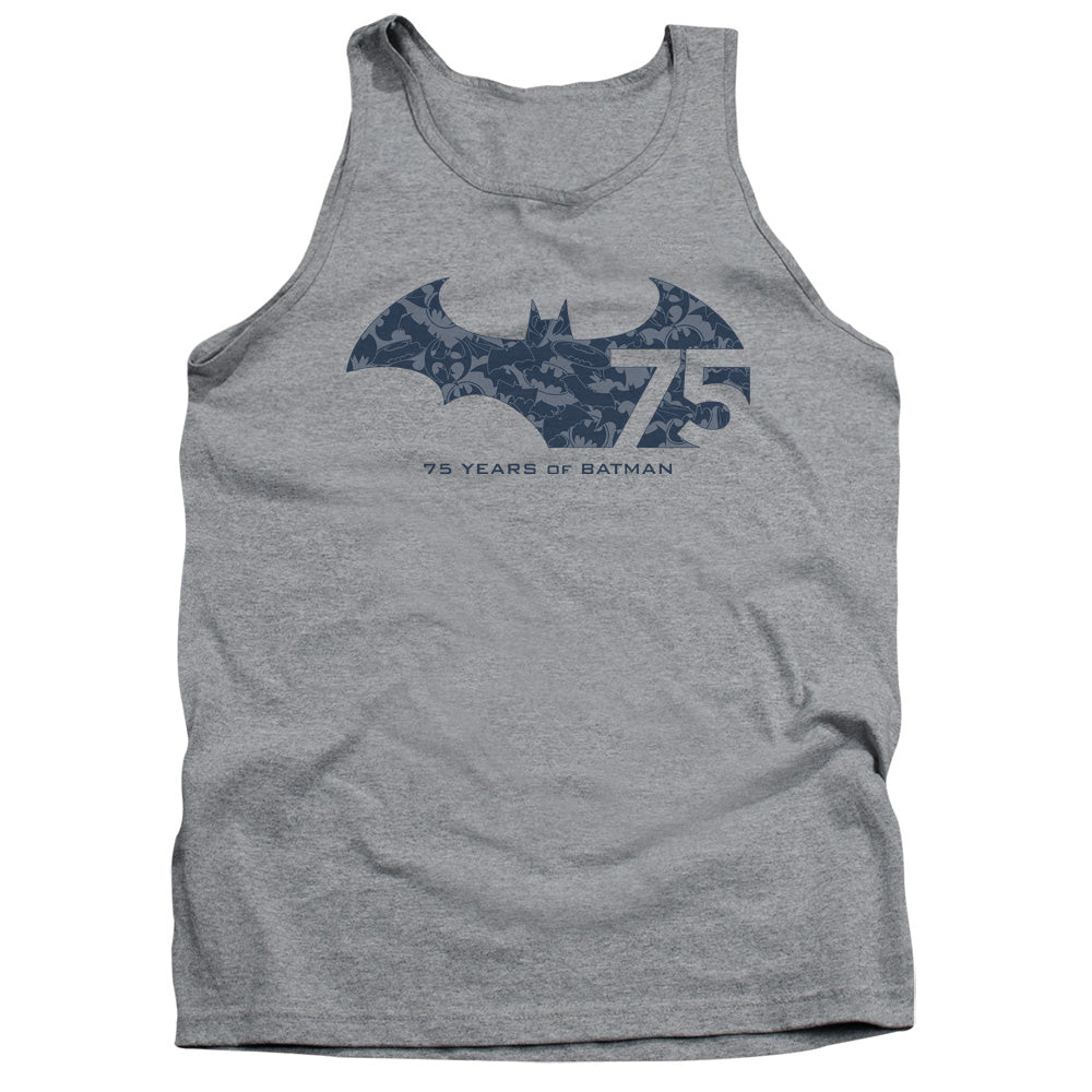 Batman 75 Year Collage Mens Tank Top Shirt Athletic Heather Officially Licensed
