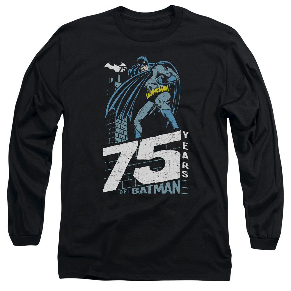 Batman Rooftop Mens Long Sleeve Shirt Black Officially Licensed