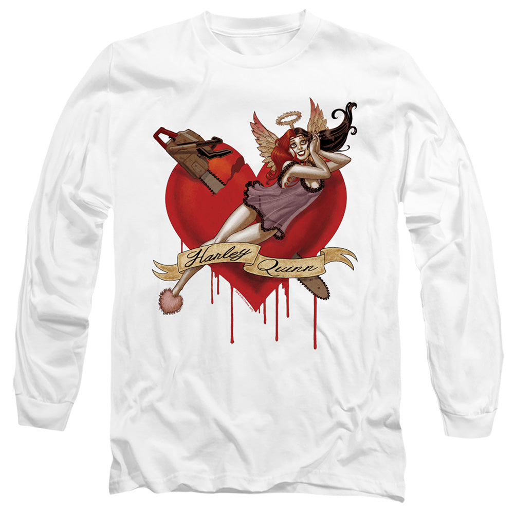 Batman Perfect Angel Mens Long Sleeve Shirt White Officially Licensed