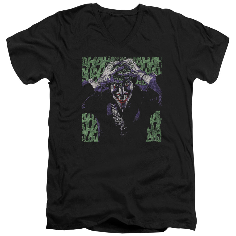 Batman Insanity Mens Slim Fit V Neck T Shirt Black Officially Licensed