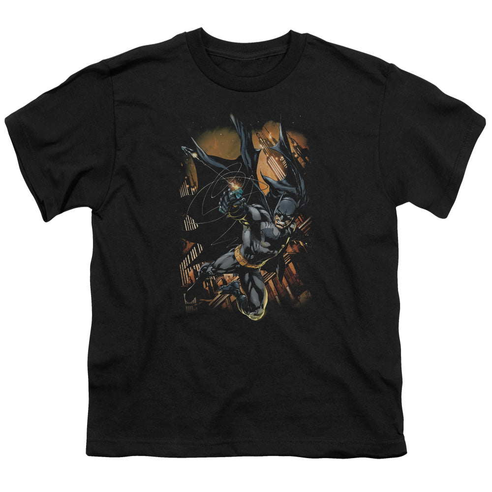 Batman Grapple Fire Kids Youth T Shirt Black Officially Licensed