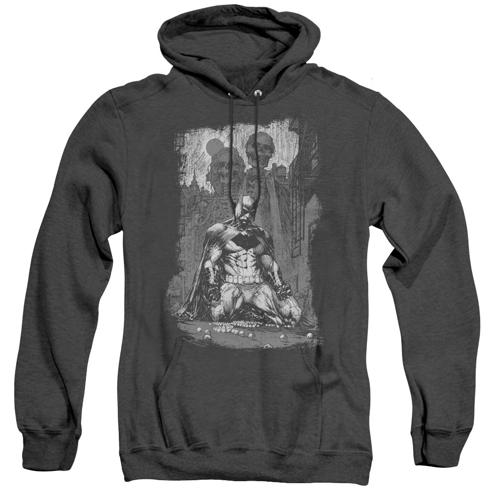 Batman Sketchy Shadows Heather Mens Hoodie Black Officially Licensed